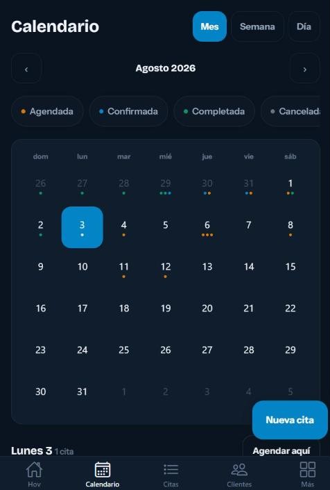 Pantalla Calendario