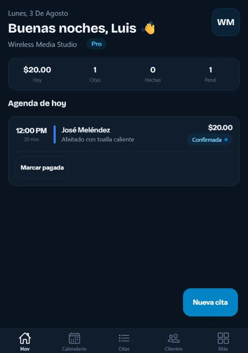 Pantalla Hoy de Agendum